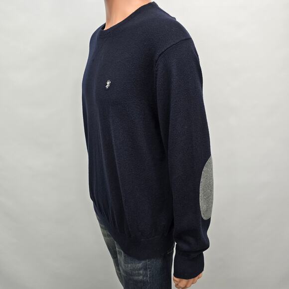 LINCS DC & Co. Sweater Men M Elbow Patch Argyle inside neck Cashmere Cotton - Picture 6 of 10